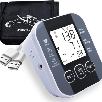 Balson Memory, Heart Rhythm Detection, Cuff Control (22-48 cm) Voice Guidance, Automatic, Digital Display Bp Monitor(White Black)