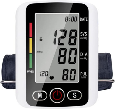 MDSS Fully Automatic Digital Blood Pressure Monitor | Upper Arm BP Machine with Cuff MDSS Fully Automatic Digital Blood Pressure Monitor Bp Monitor(White & BLACK)