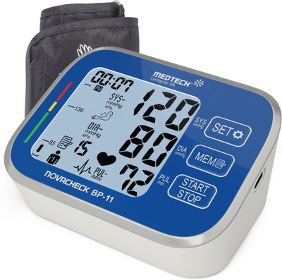 Medtech BP11-BL Portable Automatic Digital Blood Pressure Monitor Machine backlight BP11 BL Bp Monitor(White, Blue)