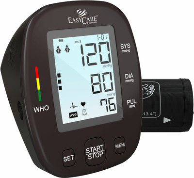 EASYCARE Digital Blood Pressure Monitor with Fully Automatic Arm Style (Micro Computer Intelligent) Approved By WHO Digital Blood Pressure Monitor Bp Monitor(Black)