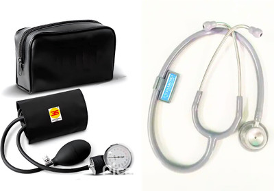 3S Dial Super Deluxe Aneroid Sphygmomanometer and Diamond Adult Stethoscope Bp Monitor(Grey)