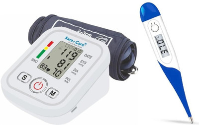 Sara+Care Digital Blood Pressure Machine & Digital Flexi Tip Thermometer BPM-101 & DT-102 Bp Monitor(White, Blue)