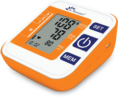 Dr. Morepen Full Automatic Digital Blood Pressure Machine (BP14) Bp Monitor(White & Orange)