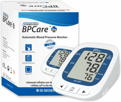 STANDARD AS-35K (Blood Pressure Monitoring Machine) Arm-type Fully Automatic Digital Bp Meter for Managing Heart Health - Bp Monitor(Blue & Royal White)