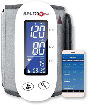 BPL Medical Technologies 120/80 BT-02 Bluetooth Enabled Arm Type with Tubeless Technology Bp Monitor(White)