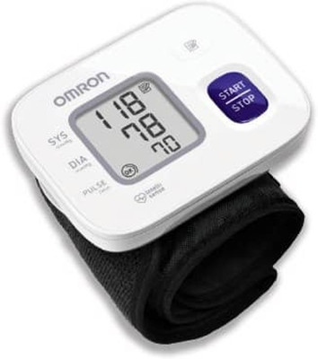 OMRON HEM 6161 Refurbished Wrist Blood Pressure Monitor Fully Automatic with Cuff Wrapping Guide and Irregular Heartbeat Detection Bp Monitor(White)