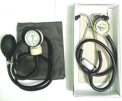 RnB Doctor Sphygmomanometer Upper Arm Dial Type Manual BP Monitor with with Professional Gold Ring Chest Pice Professional Stethoscope Bp Monitor(Black)