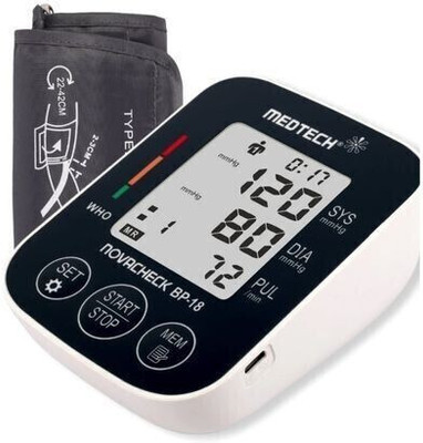 Medtech BP-18 Digital Blood Pressure Monitor – Type-C Rechargeable, Large Display Bp Monitor(WHITE AND BLACK)