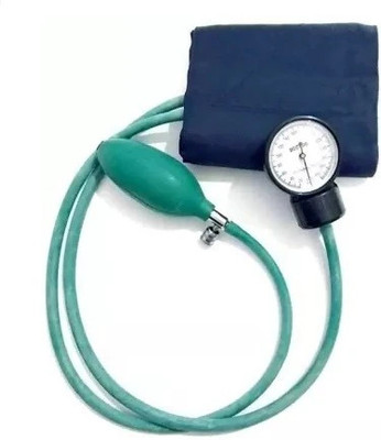 RnB Aneroid Dial Type Sphygmomanometer Manual Blood Pressure Machine Navy Blue Cuff with Green Balder Bp Monitor(Navy Blue)