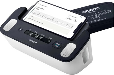 OMRON Complete Bluetooth Blood Pressure Monitor & ECG Machine; Measure Bp, ECG, Afib, HEM 7530T Bp Monitor(White)