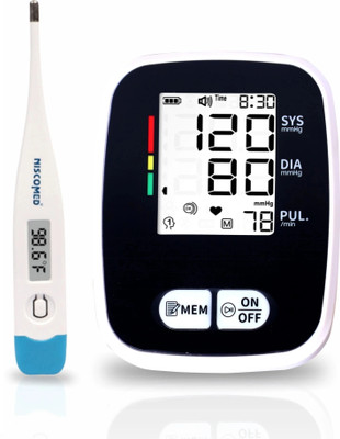 NISCOMED PW-221 Fully Automatic Portable Digital Bp Monitoring Machine With Digital Thermometer with Intellisense Technology For Most Accurate Measurement Bp Monitor(White, Black) NISCOMED PW-221 Fully Automatic Portable Digital Bp Monitoring Machine With Digital Thermometer with Intellisense Technology For Most Accurate Measurement Bp Monitor(White, Black)