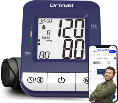 Dr Trust (USA) Icheck Bluetooth Connect Digital Automatic Blood Pressure Checking Machine Model 118 Bp Monitor(Blue)