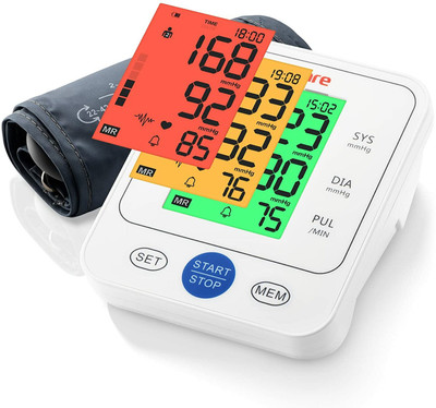 Sinocare BSX 516 Fully Automatic upper Arm Blood pressure monitor 3 Color Display Bp Monitor(White)