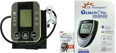 surya tec bp02 machine Black With Glucometer, 50 Strips Best Combo Pack Bp Monitor(Black)