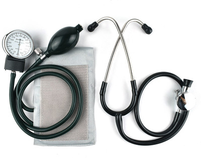 Dishan Sphygmomanometer Aneroid Type Manual Blood Pressure Child Bp Monitor With Cuff Wrapping Guide & H.Das Child Stethoscope Bp Monitor(Black)