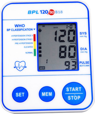 BPL Medical Technologies B18 Digital Blood Pressure Monitor with USB, LCD Display For Home and Clinic Bp Monitor(White)