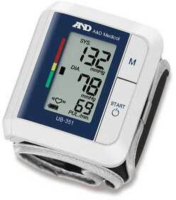 AND UB-351 Portable Wireless Travel Automatic Wrist bp Monitor Digital Wrist Pressure Monitor with Digital LCD Display Bp Monitor(White, Blue)