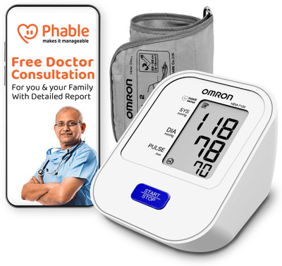 OMRON HEM-7120-AP + Free Phable Doctor Consultation Bp Monitor(White)