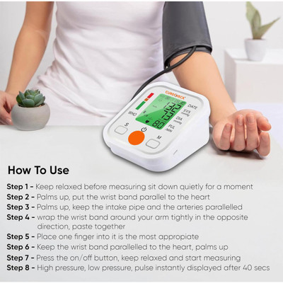 curecheck Fully Automatic Upper Arm Blood Pressure Monitor For Home Use with Voice Announcement feature Bp Monitor(White)