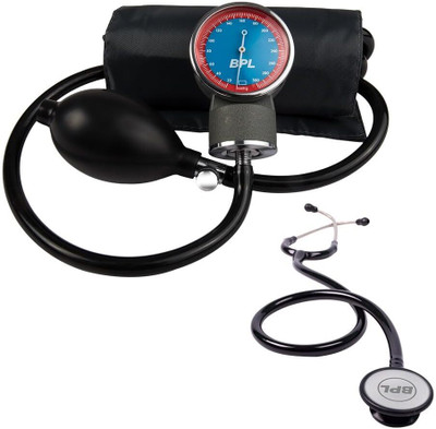 BPL Medical Technologies Aneroid Sphygmomanometer Manual Blood Pressure Monitor and Stethoscope ST01 Stethoscope Bp Monitor(Gray)