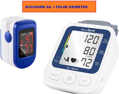 AccuSure AS BP Monitor & pulse oximeter ( FS10C ) Bp Monitor(White, Blue)