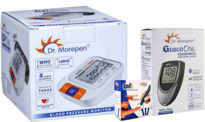 Dr. Morepen BP-15 WITH GLUCO AND 100 LANCETS Bp Monitor(White)
