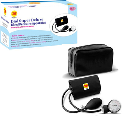 3S Dial Super Deluxe 3SDL400 Aneroid Dial Type Sphygmomanometer BP Apparatus Manual Bp Monitor(Black)