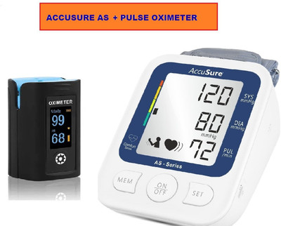 AccuSure AS BP Monitor & Morepen pulse oximeter ( PO 12A ) Bp Monitor(White, Black)