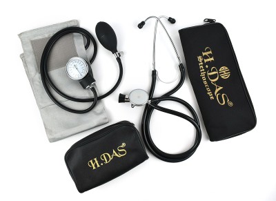 Dishan H.das Blood Pressure Monitor With H.das Double Stethoscope Dial Apparatus Aneroid Bp Monitor(Black)