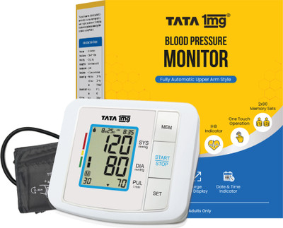 TATA 1mg Blood Pressure Monitor Fully Automatic, Digital BP Monitor T1MG/BP01 Bp Monitor(White)