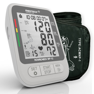 Medtech BP12 Portable Automatic Digital Blood Pressure Monitor Machine with USB Port BP12 Bp Monitor(White)