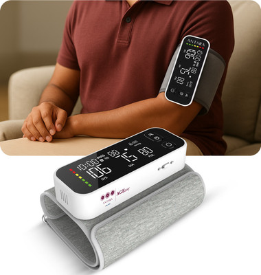 AGEasy Automatic Arm Blood Pressure Monitor with Adjustable Cuff Compact & Portable , Rechargable Type-C Bp Monitor(White)