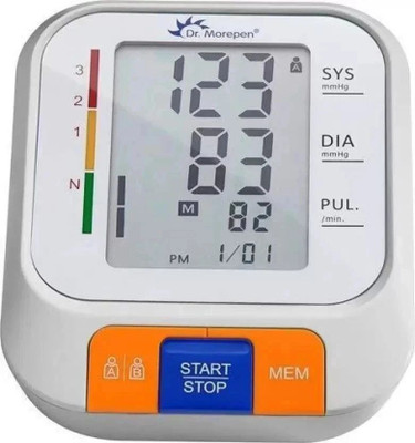 Dr. Morepen bp15 with charger compatible with electricity and battery both Bp Monitor(orange and white)
