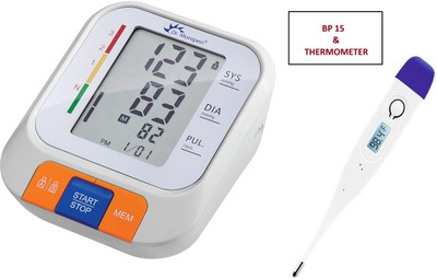Dr. Morepen BP 15 Fully Automatic Digital Blood Pressure Monitor with thermometer BP 15 Bp Monitor(White)