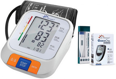 Dr. Morepen Blood Pressure Monitor BP 15 with Digital Thermometer & Glucometer Bp Monitor(White)