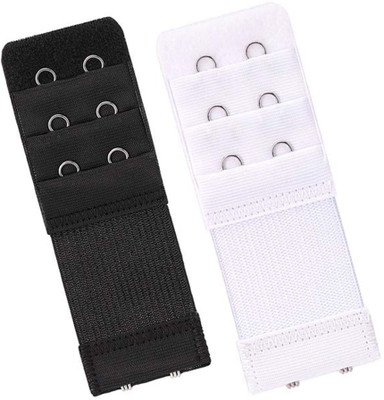 Sona Women Bra Hook Extender Hook Extender(Black, White Pack of 2)