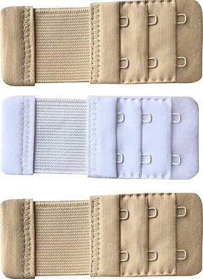 LOMOZAN Bra Hook Extender Premium Quality(Beige-2pc,White-1pc) Hook Extender(Beige, White Pack of 3)