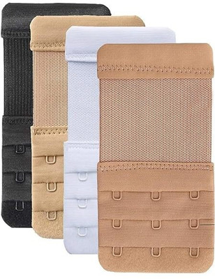 Body Safe Women's 3 Hook Bra Extender 3 Hook 3 Eye For Women Your Bra Increase Band Length Hook Extender(Multicolor Pack of 4)