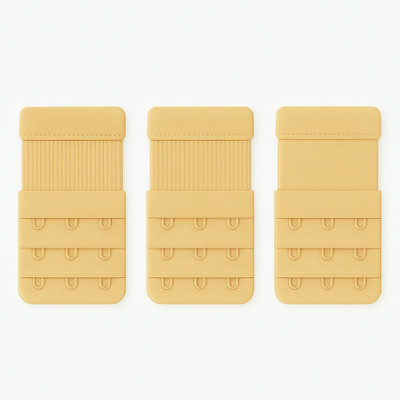 XAITU GLOBAL Bra Hook Extender | 3x3 Elastic Bra Strap Extender Hook Extender(Beige Pack of 3)