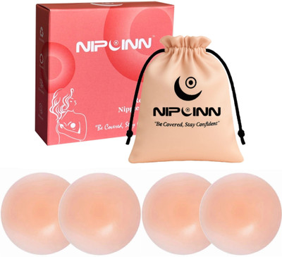 Nipcinn Nipple Cover For Women Silicone Peel and Stick Bra Petals(Beige Pack of 2)