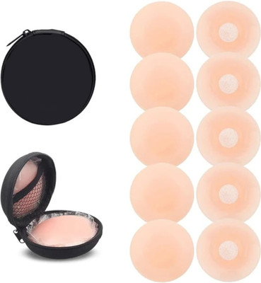 Vishla Women's & Girls Reusable Nipple Cover Silicone Peel and Stick Bra Petals(Beige Pack of 5)