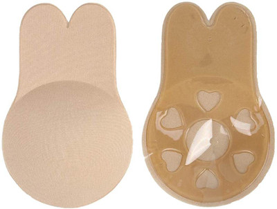 ZEKARO Clothing cut style rabbit nipple pad Lift Up Nipple Silicone Strapless Backless Silicone Push Up Bra Petals(Beige Pack of 1)