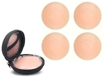 Taabar Backless & Strapless Bra Cover with Storage Case (Pack of 2)) Silicone Peel and Stick Bra Pads(Beige Pack of 2)