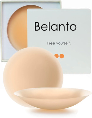 Belanto Women's & Girls Reusable Nipple Cover Fits A-C Cup Seamless Strapless Breast pad Silicone Peel and Stick Bra Petals(Beige Pack of 1)