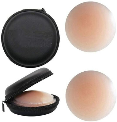 A4S Women's & Girls Reusable Premium Nipple Cover with Storage (Beige Pack of 1 ) Silicone Peel and Stick Bra Petals(Beige Pack of 1)