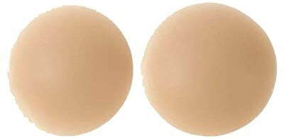 GIFTEO Women's Thin Silicone Reusable Nipple Cover | Adhesive Nipple Pads Silicone Cup Bra Pads(Beige Pack of 2)