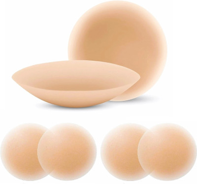 Zodiox Nipple Covers Reusable for Women, Breast Pasties, Adhesive Silicone Cup Bra Pads(Beige Pack of 2)