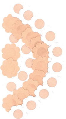 FeelFreely Nipple Cover for Women's Disposable Cotton Peel and Stick Bra Pads(Beige Pack of 15)