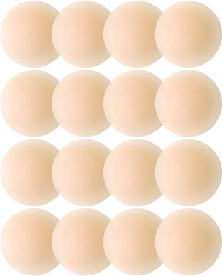 LIJIE 8 Pairs for Women's Reusable Adhesive Silicon Pad Silicone Peel and Stick Bra Petals(Beige Pack of 16)