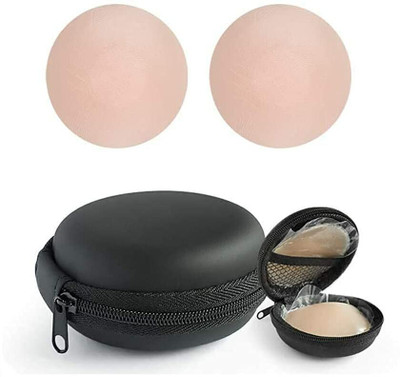 Wooger Women's & Girls Reusable Premium Bra Petal Cover with Storage Silicone pasties Silicone Peel and Stick Bra Petals(Beige Pack of 1)